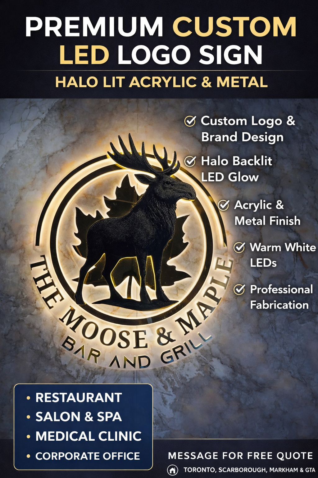 Backlit panel signs example 3